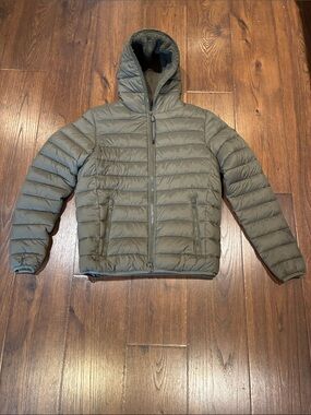 SAVE THE DUCK Men's Hooded Puffer Jacket - Olive Green